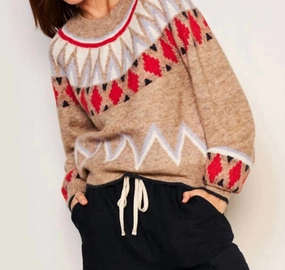 Fairisle Sweater In Taupe Comfy Look Functional Fashion