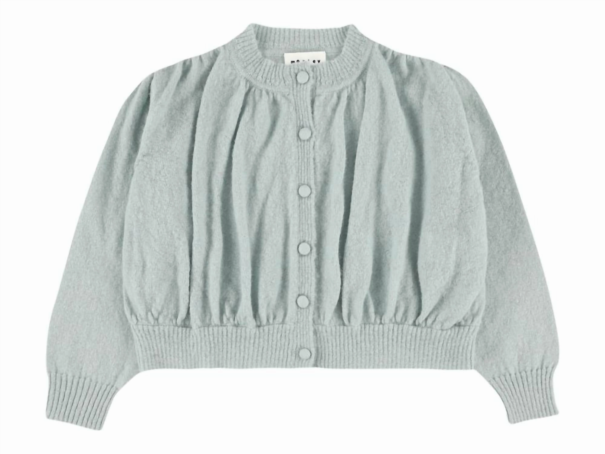 Warm And Comfortable Kids Tibet Cardigan In Green