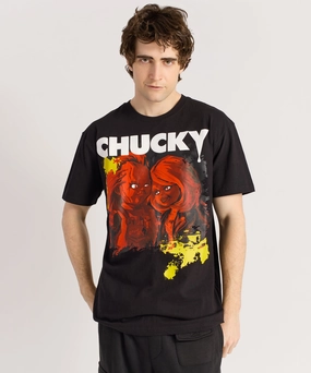 Moisture wicking Casual Pullover Chucky Child Play Short Sleeve Tee - Black