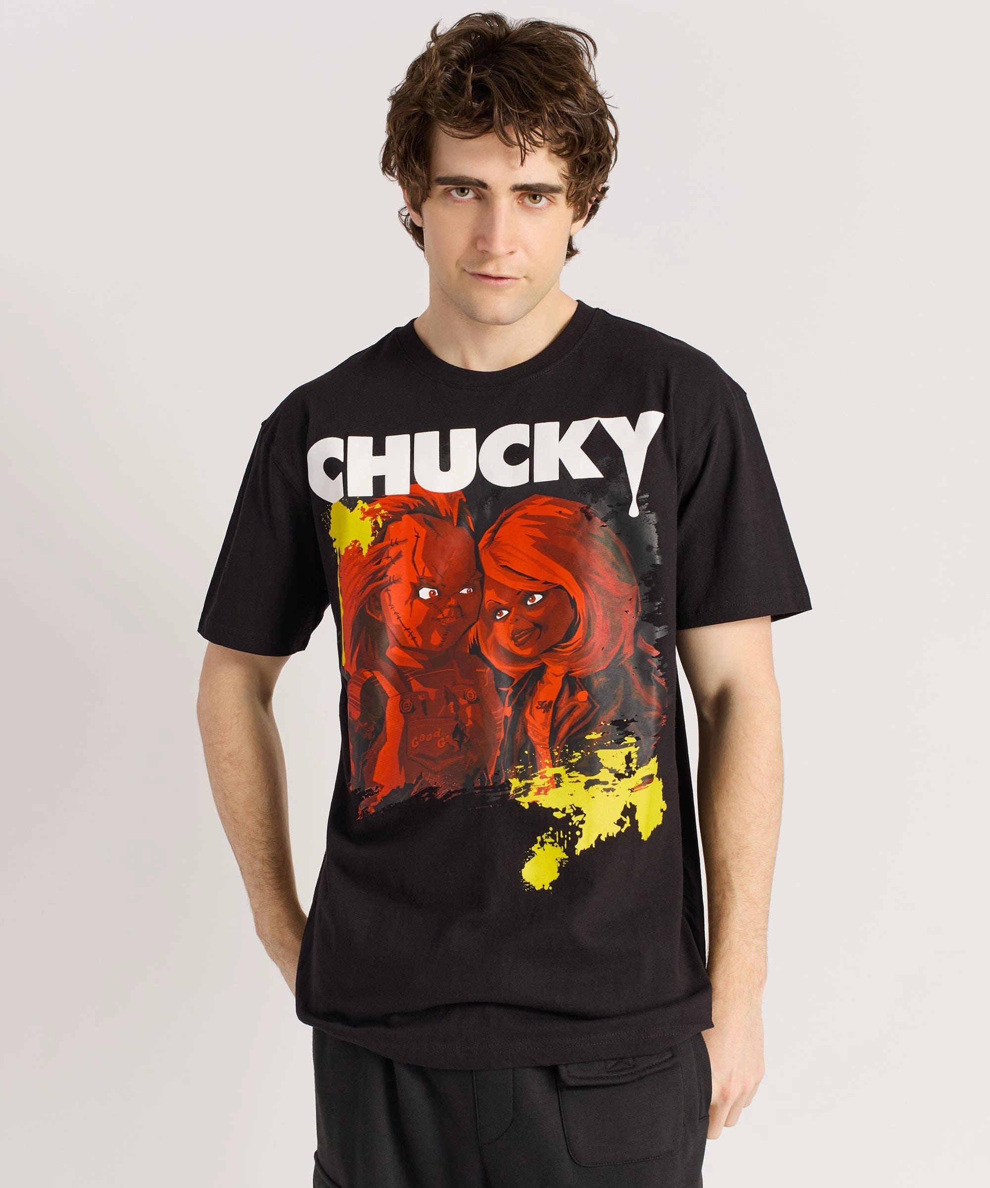 Moisture wicking Casual Pullover Chucky Child Play Short Sleeve Tee - Black