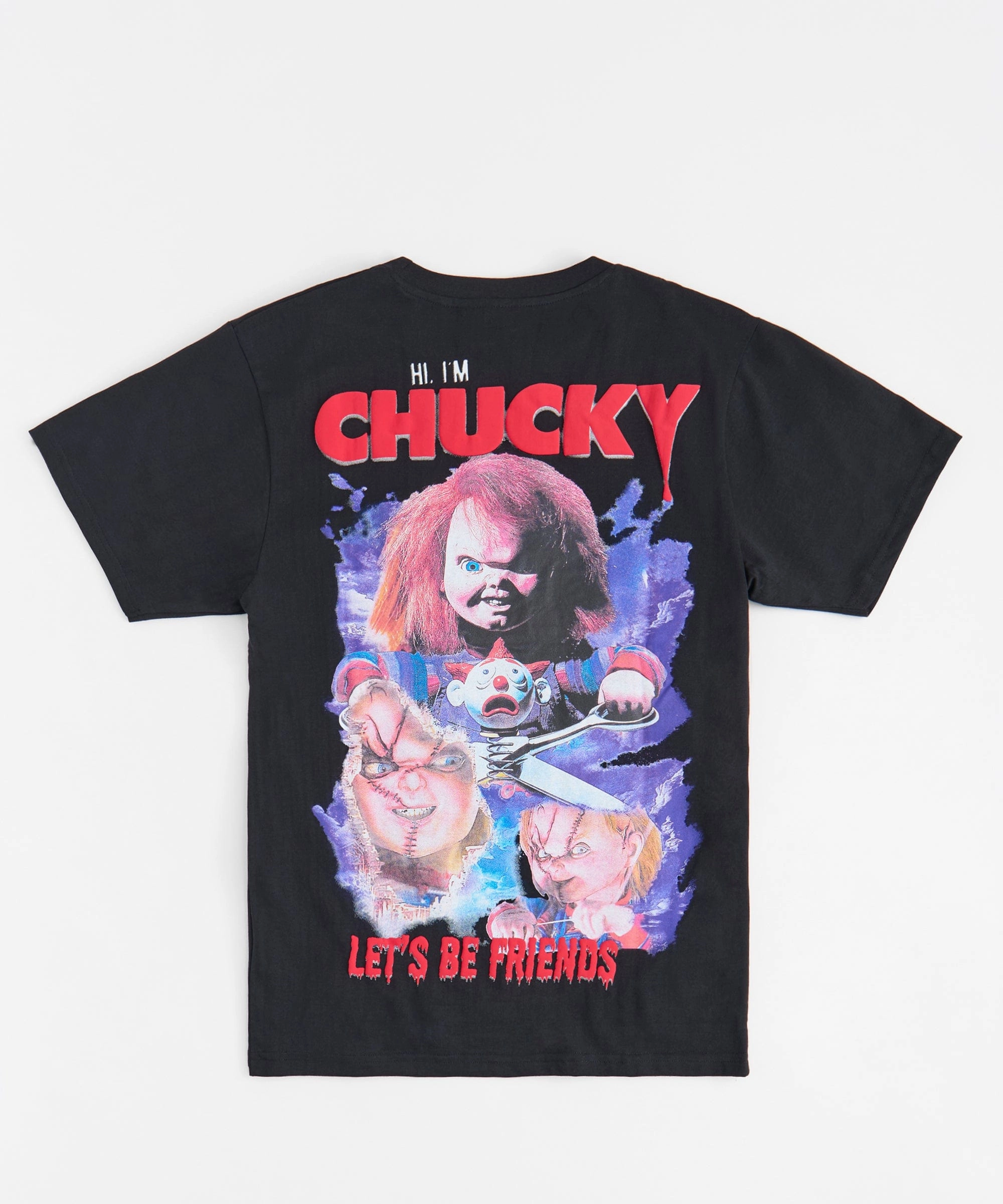 Chucky Lets Be Friends Back Print Short Sleeve Tee - Black Fashionable Fit