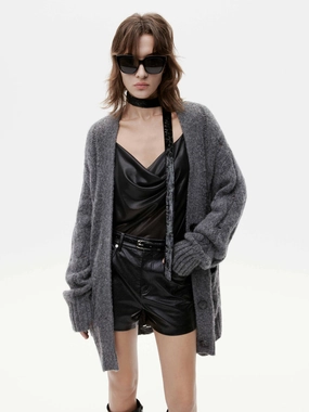 Chunky Cable Knitted Cardigan LowImpact Dye Process