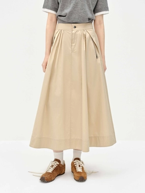 Classic A-line Midi Skirt Outdoor Activity