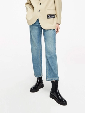 Sustainable Dye Methods Quick Outfit Cotton Washed Straight Jeans