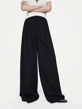 Pleated Relaxed Trousers Workwear Timeless Wear