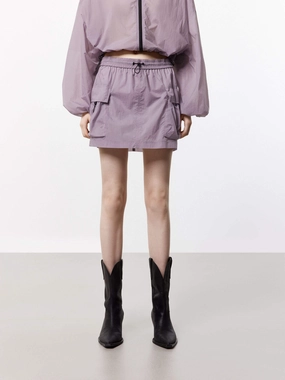 Cozy Wear Versatile Waist Drawstring Detail Pocket Skirt