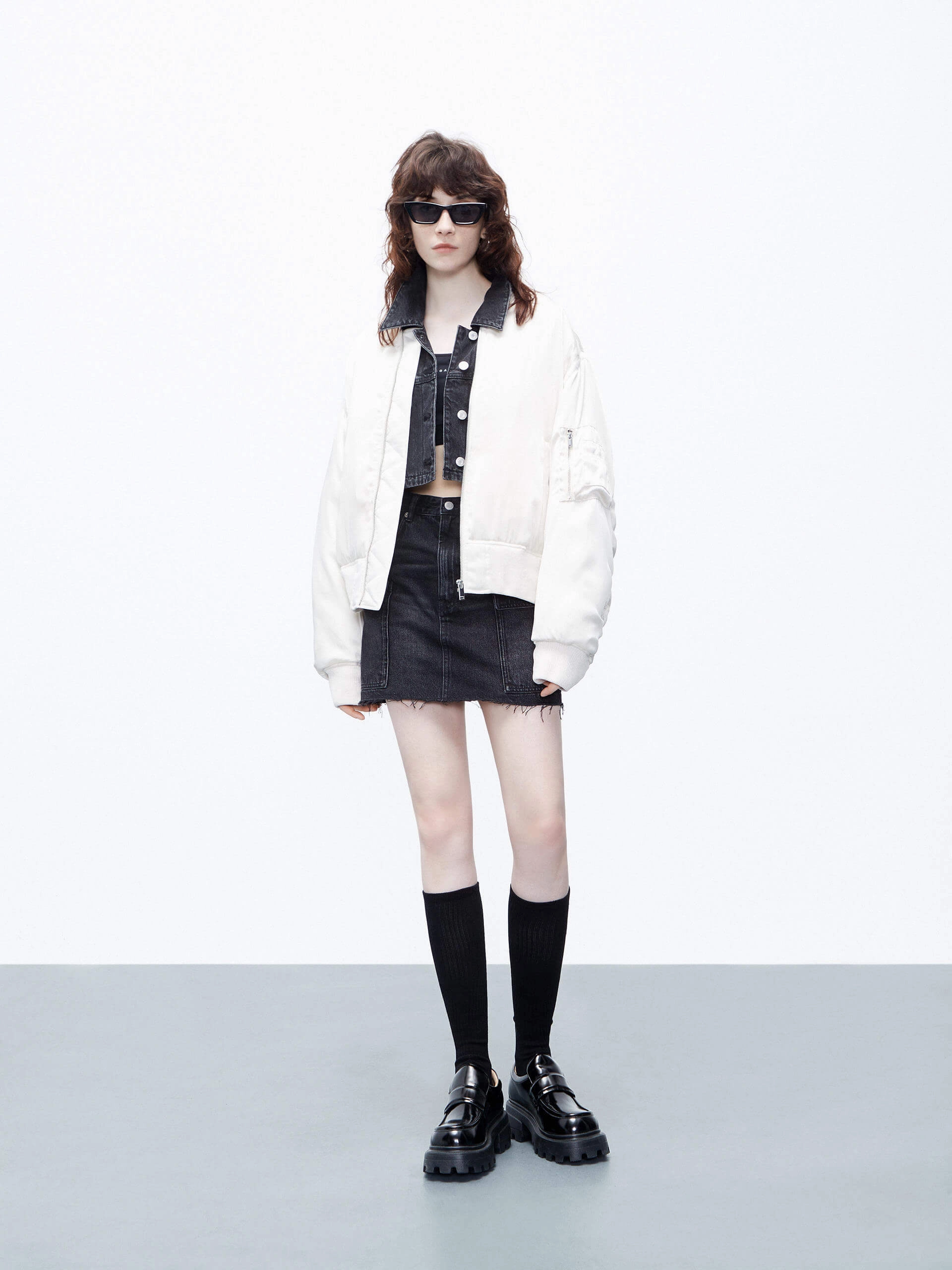 Quilted Shell Bomber Jacket Windproof Construction