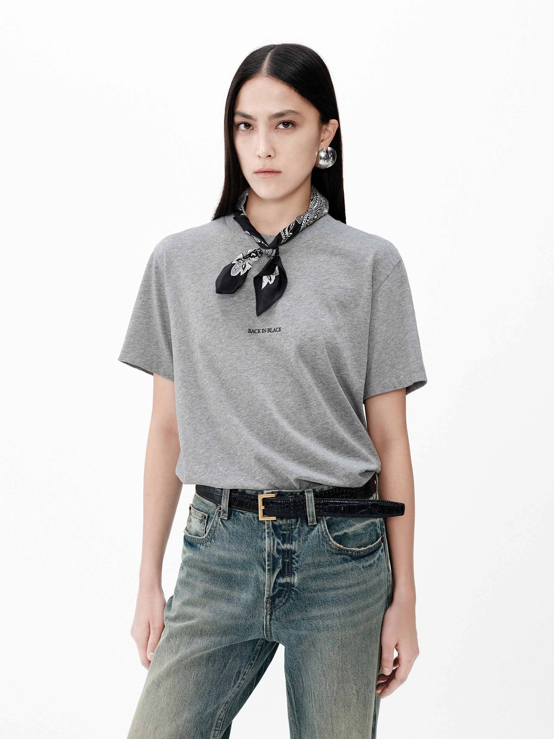 Front Slogan Cotton T-shirt Cozy Apparel Comfy All-Day