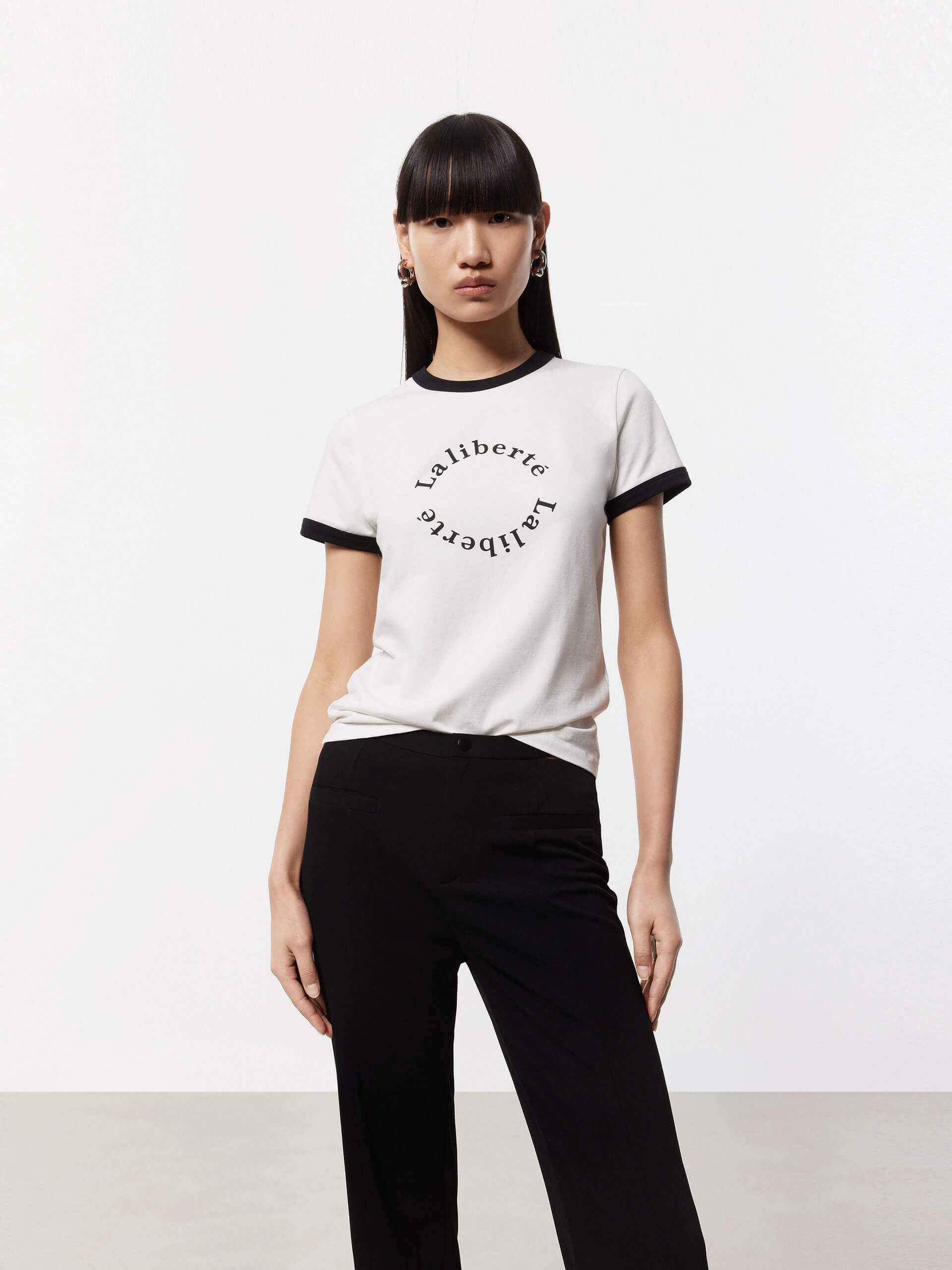Contrast Inner Binding Cotton Contrast Detail T-shirt