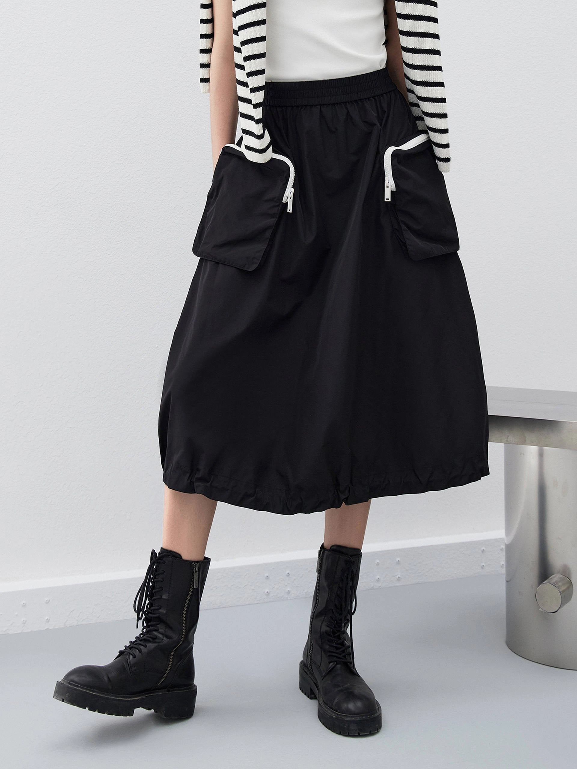 Drawstring Cargo Pockets Skirt Go Anywhere