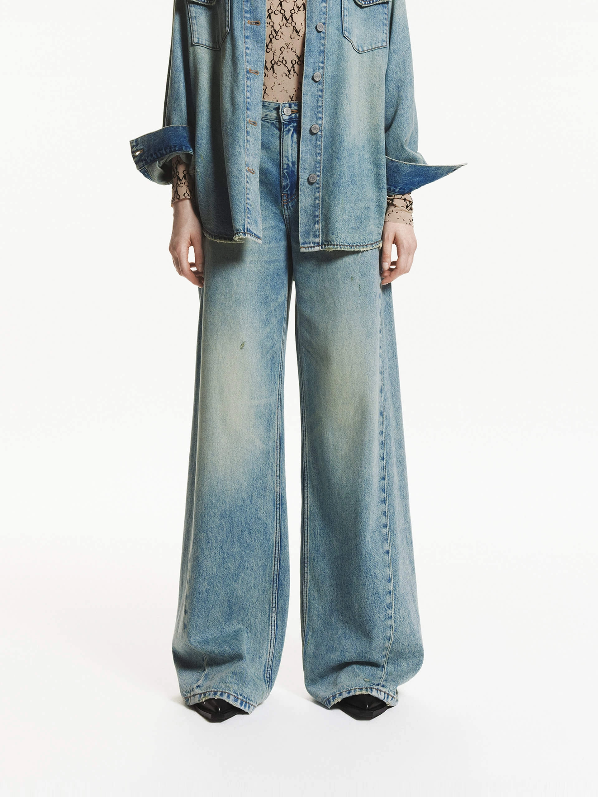 Clean Outfit Loose Smooth Shopping Day Wide Leg Tide Jeans