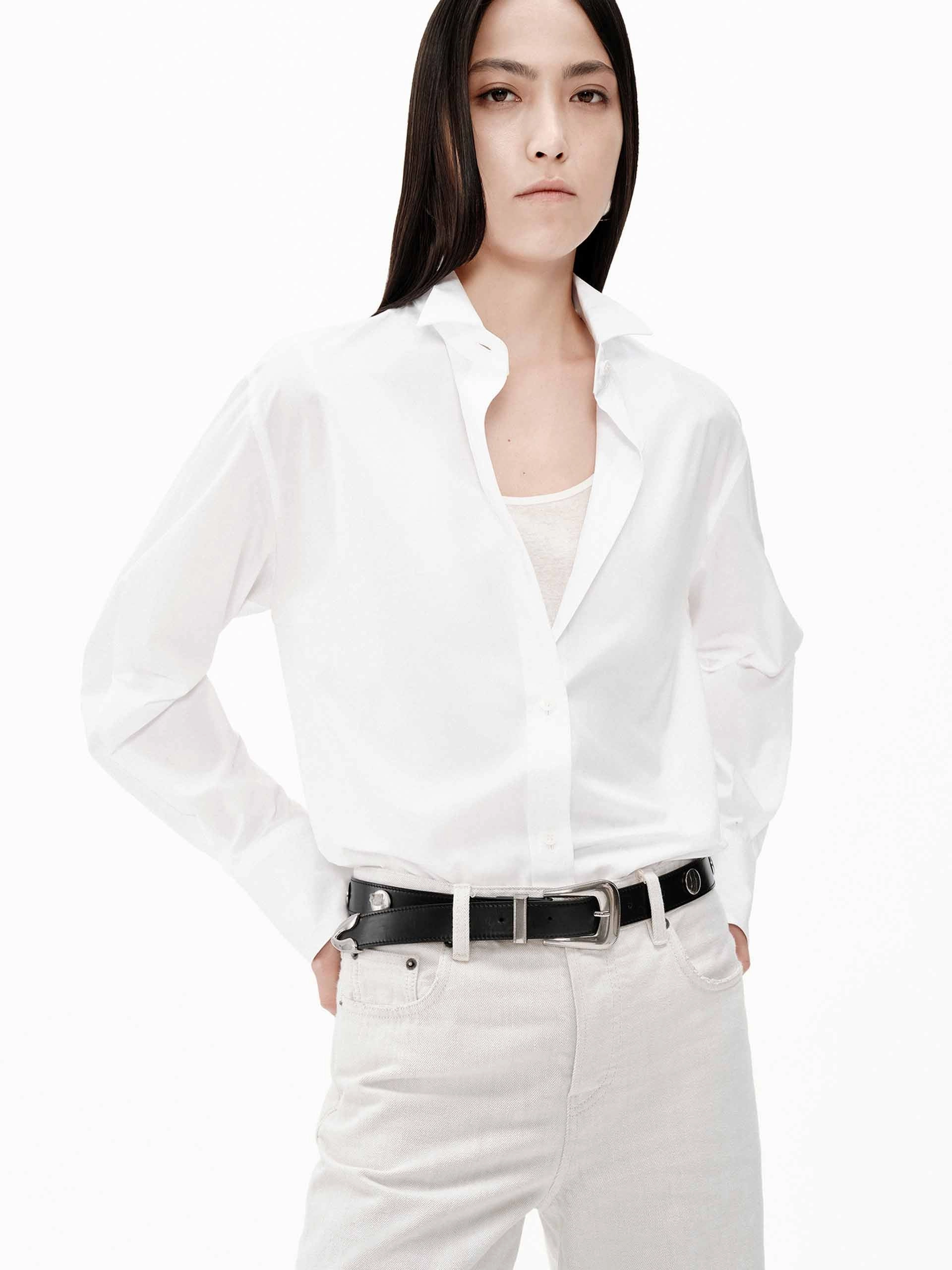 Versatile Design CompressionTechnology Classic White Cotton Shirt