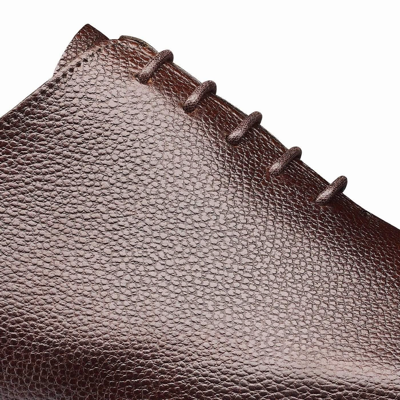 Alex Dark Brown Pebble Grain Elegant Leather Shoes Chic Step