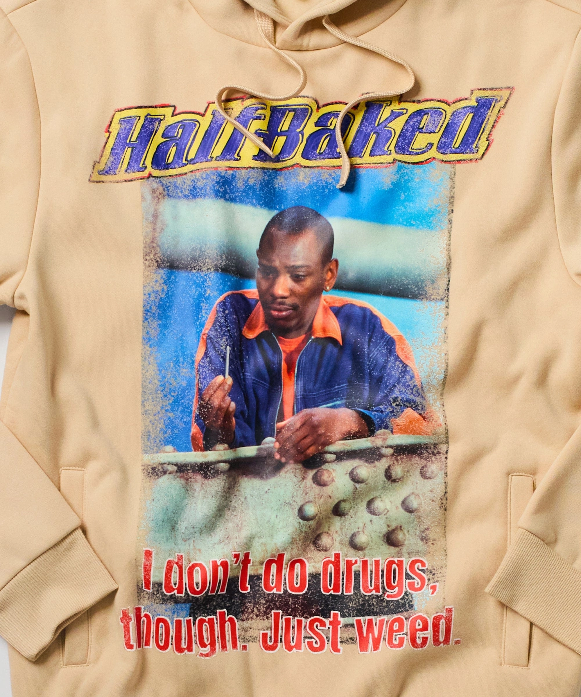 PaddedInsulation MicrofiberTech Half Baked Just Weed Hoodie - Khaki