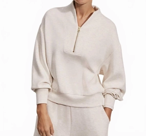 Fashionable Wear Quick Dry Material Davidson Long Sleeve Sweater In Ivory Marl