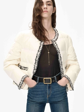 Magnetic Closure Option Collarless Puffer Jacket