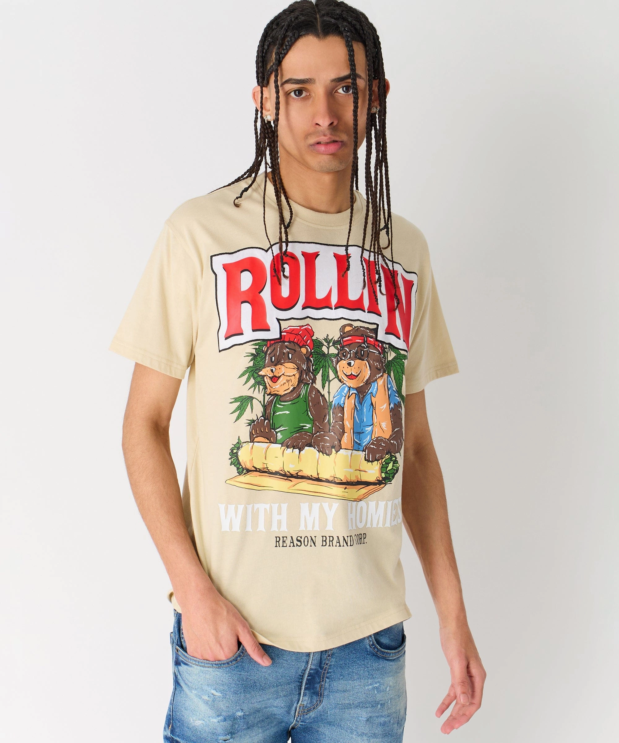 Keep Rollin Short Sleeve Tee - Khaki preshrunk