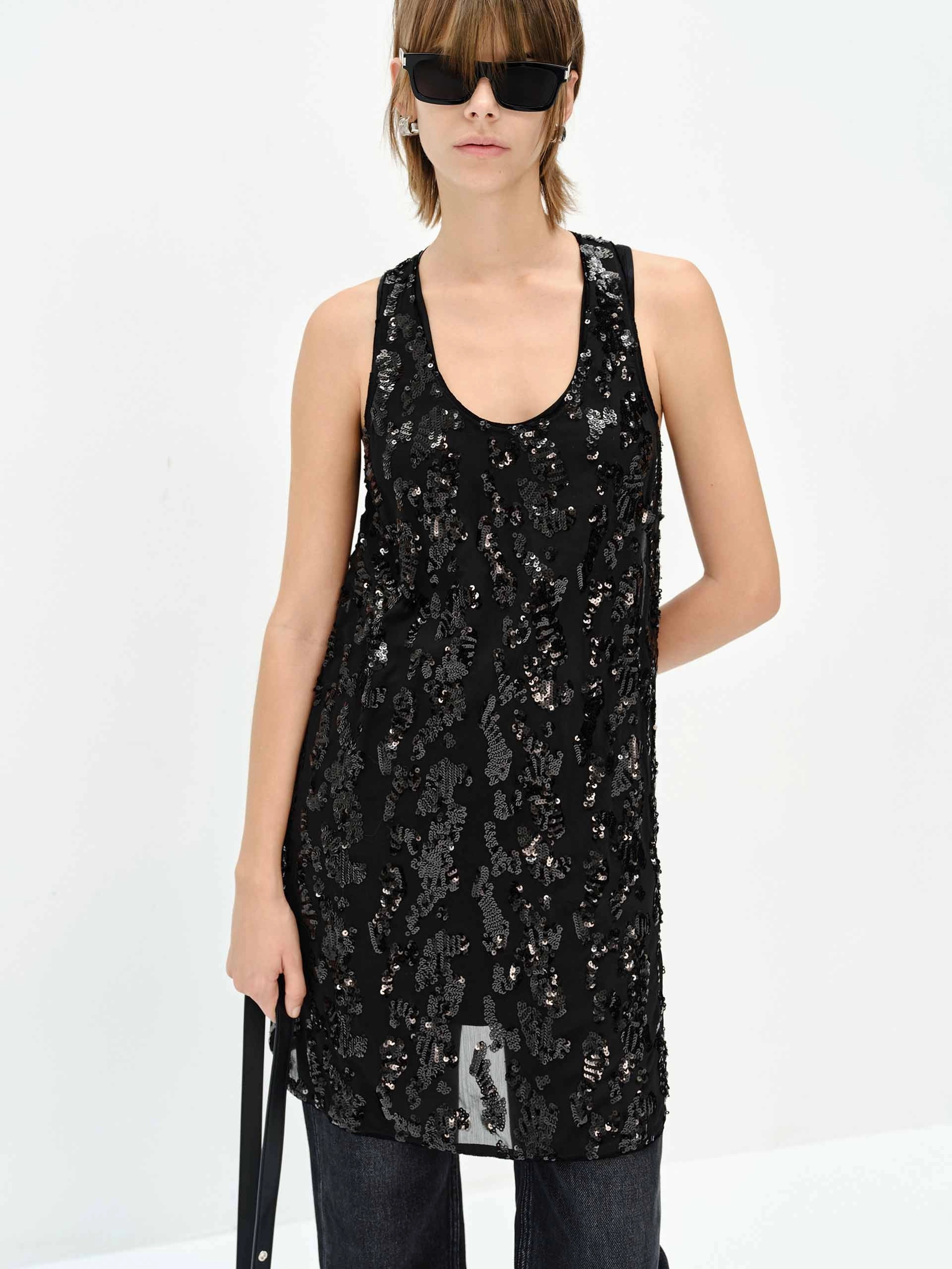 Sequin Finished Tank Dress Fit For All Elegant Charm