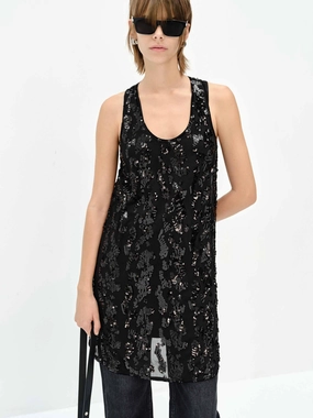Elegant formal piece Sequin Finished Tank Dress