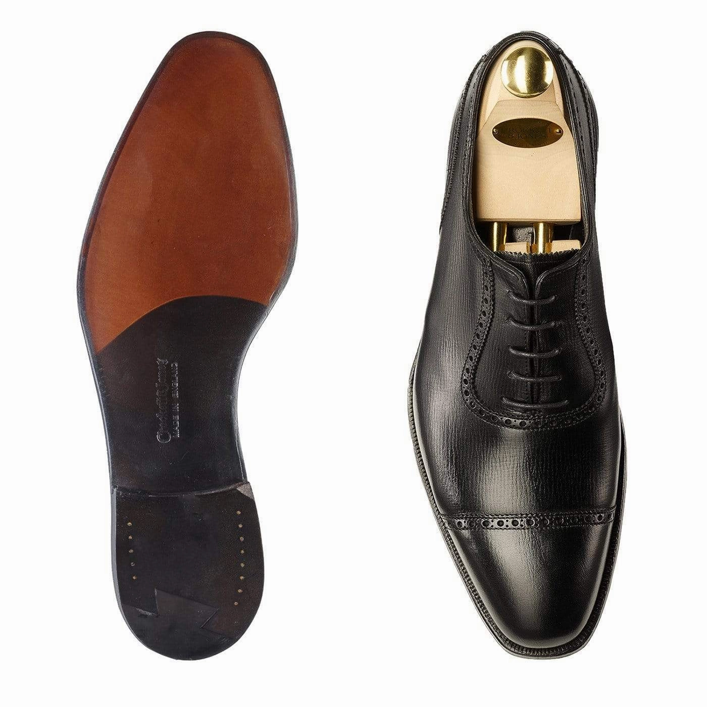 Lace Up Navy Oxfords Albany 4 Black Willow Grain