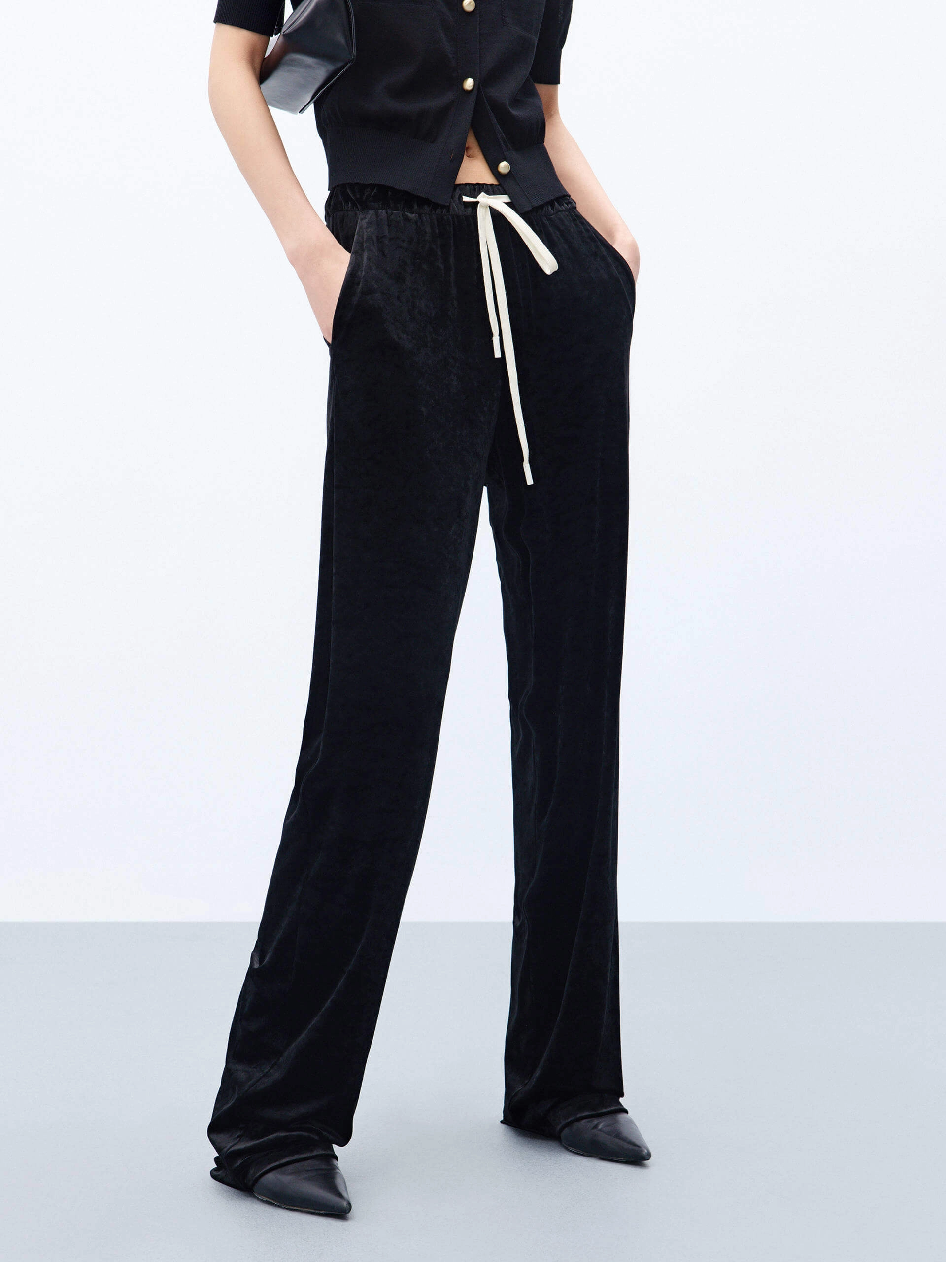 ElasticCuffs High Waist Drawstring Pants