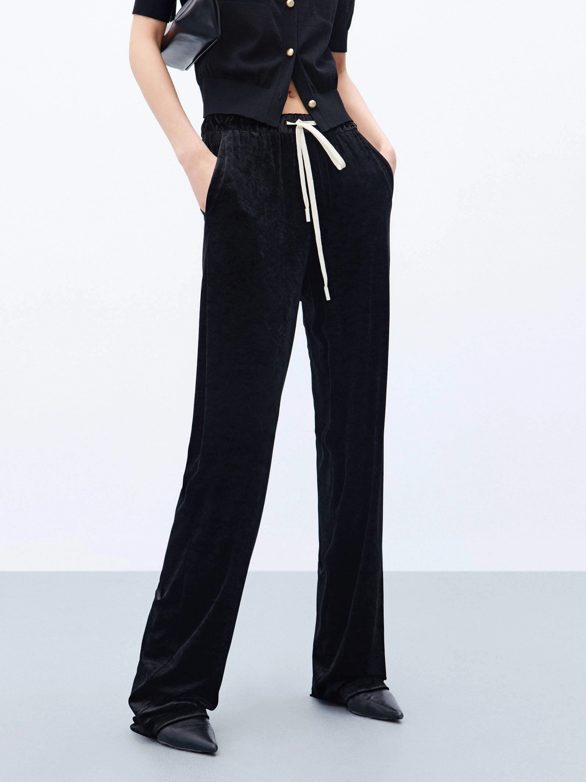 High Waist Drawstring Pants UVProtectionCoating