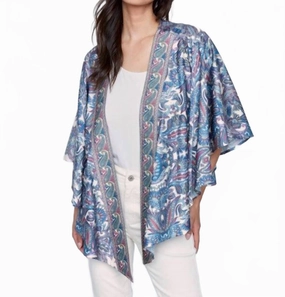 Satin Kimono In Blue Comfortable Style