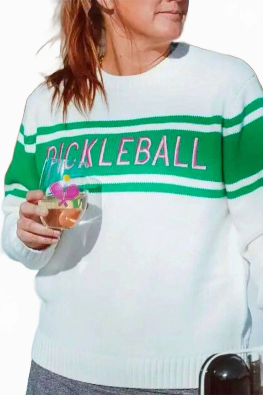 Pickleball Crewneck Sweater In Multicolor Casual Comfort Layer