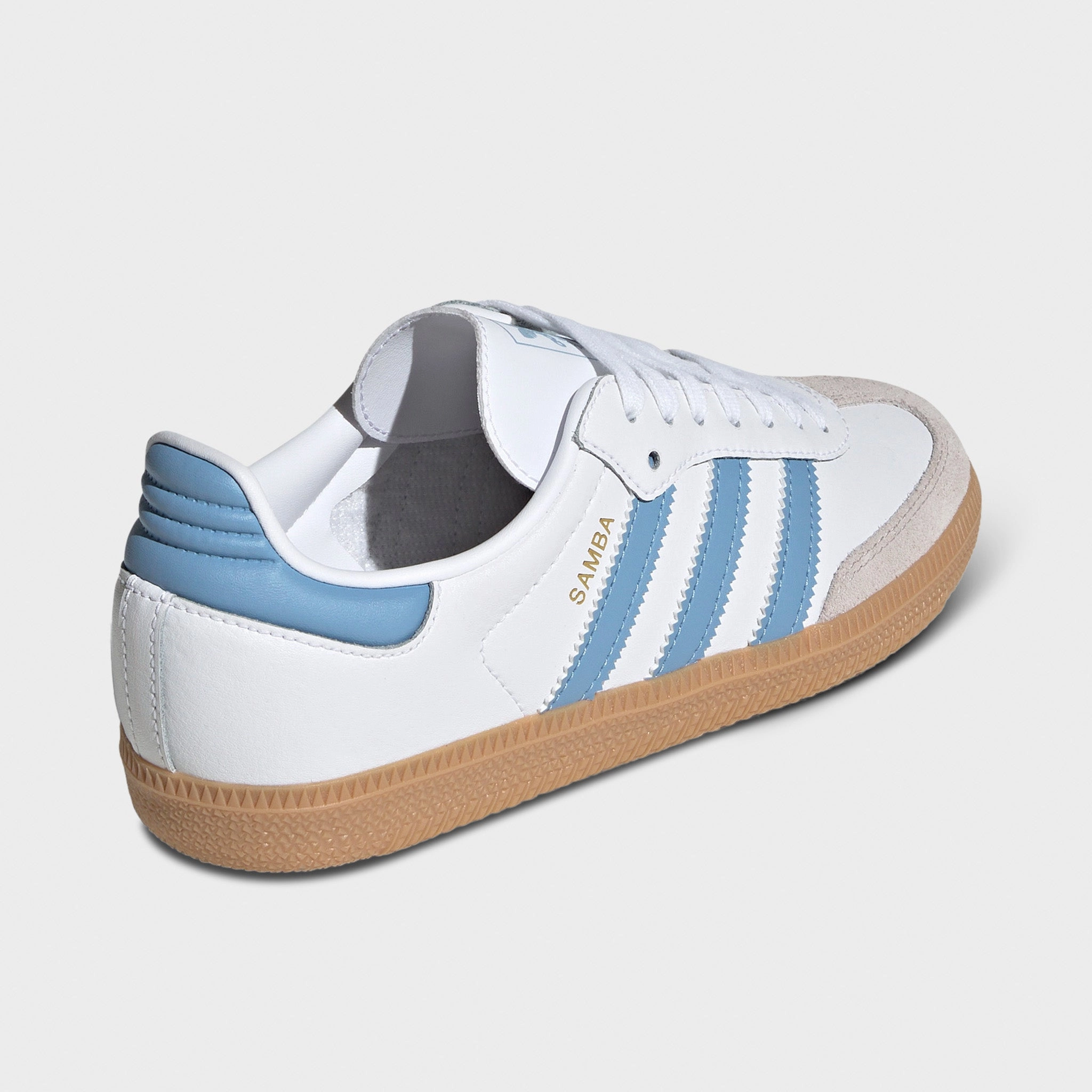 adidas Juniors' Samba OG White / Ash Blue - Gum Silent Walk