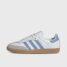 adidas Juniors' Samba OG White / Ash Blue - Gum Dynamic Walk