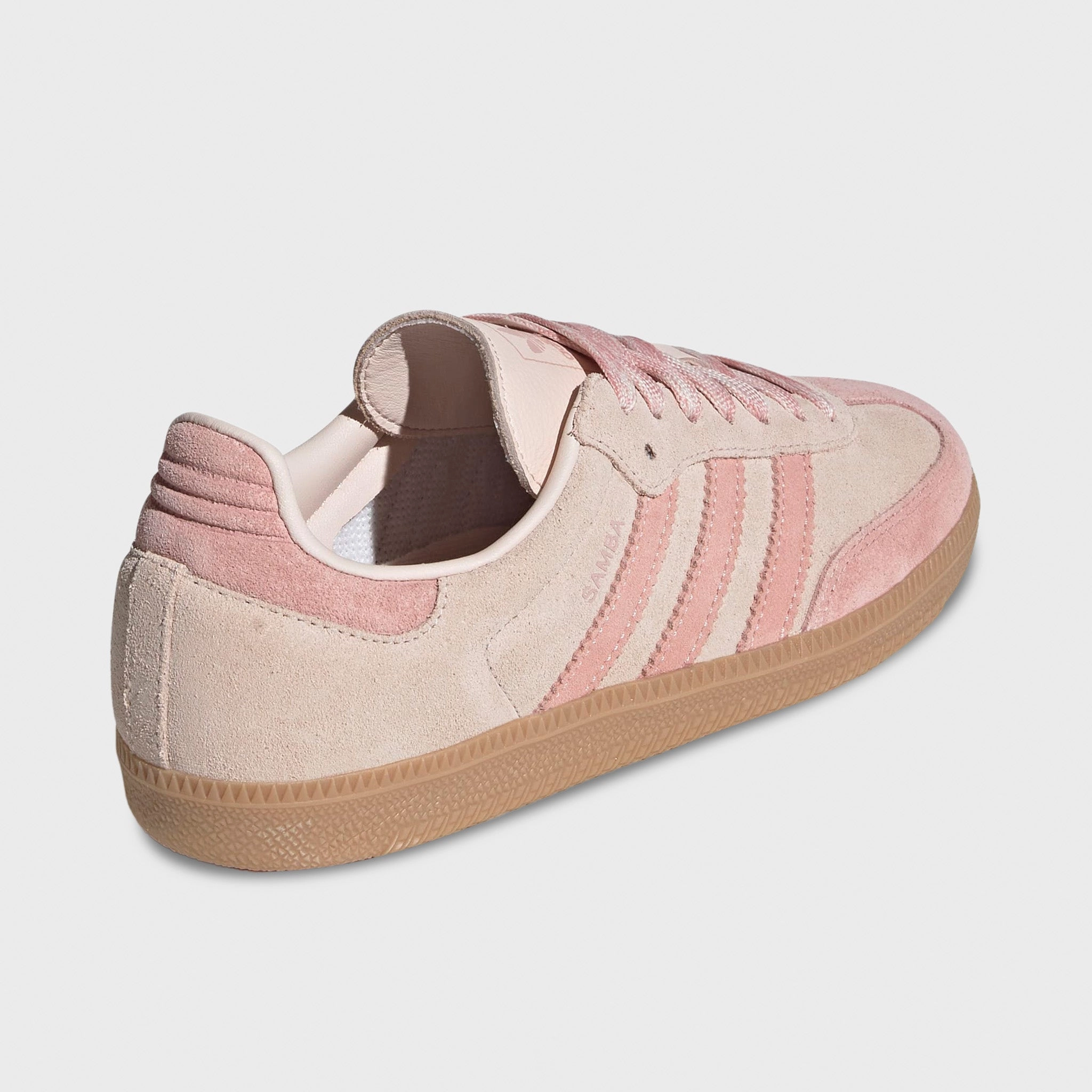 adidas Women's Samba OG Wonder Quartz / Wonder Mauve - Gum Extended Heel Support Rubber Traction Grip