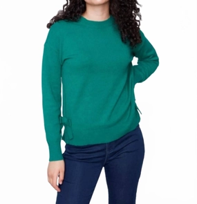 Trendy Wardrobe Basic Layering Bow Side Sweater In Forest