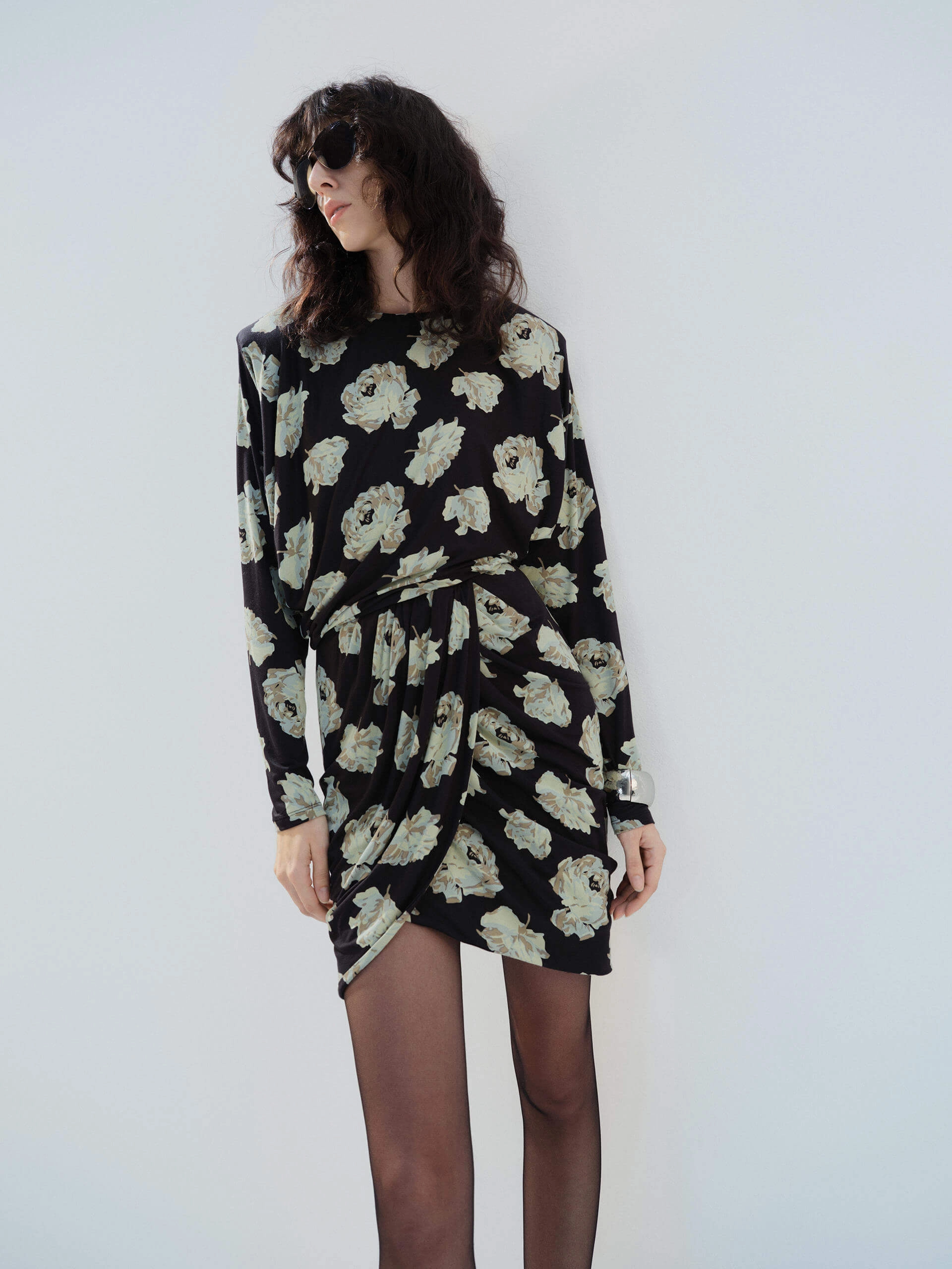 Floral Printed Mini Dress Unique Print