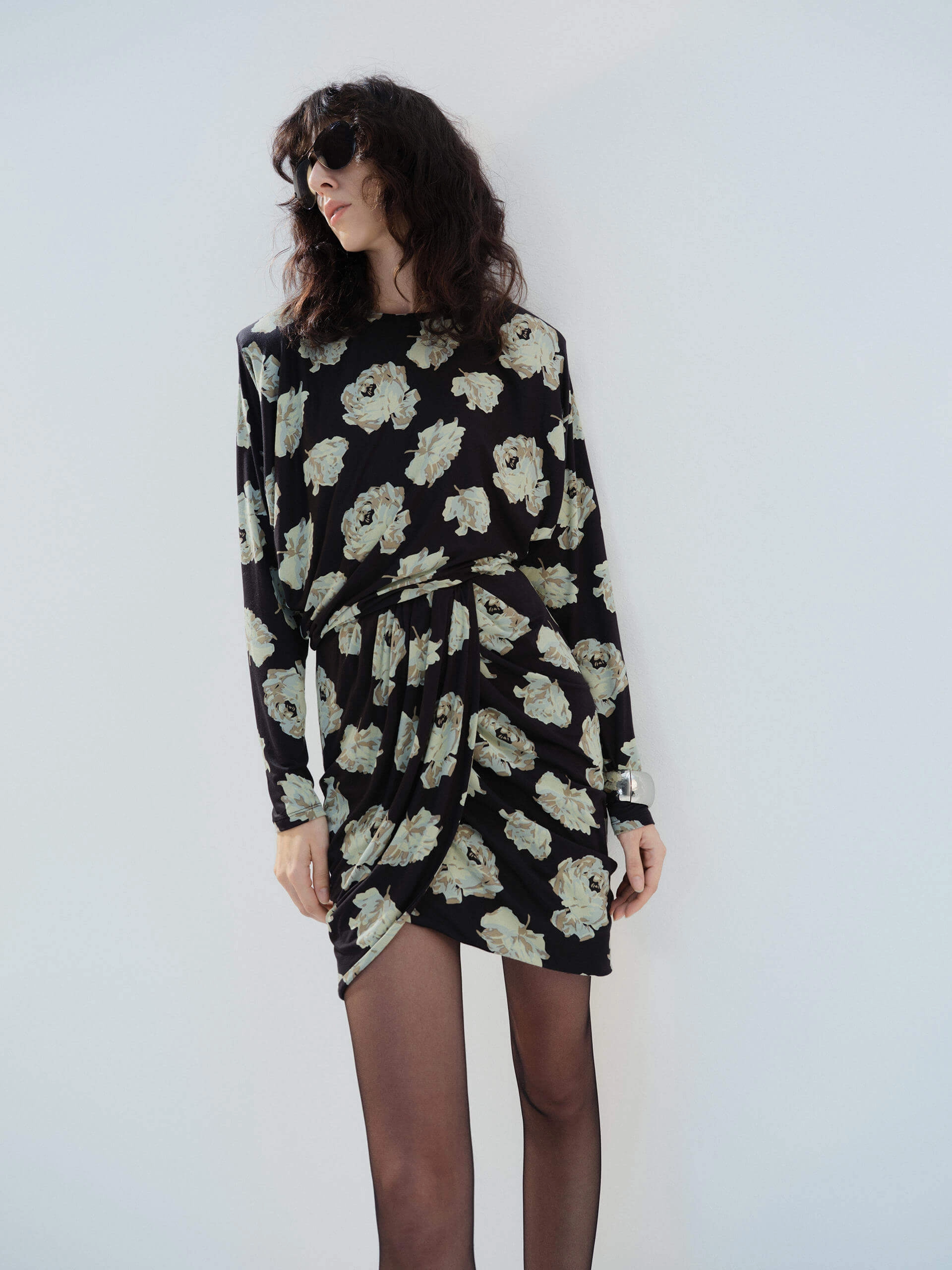 Work Fit Elegant knee-length dress Floral Printed Mini Dress