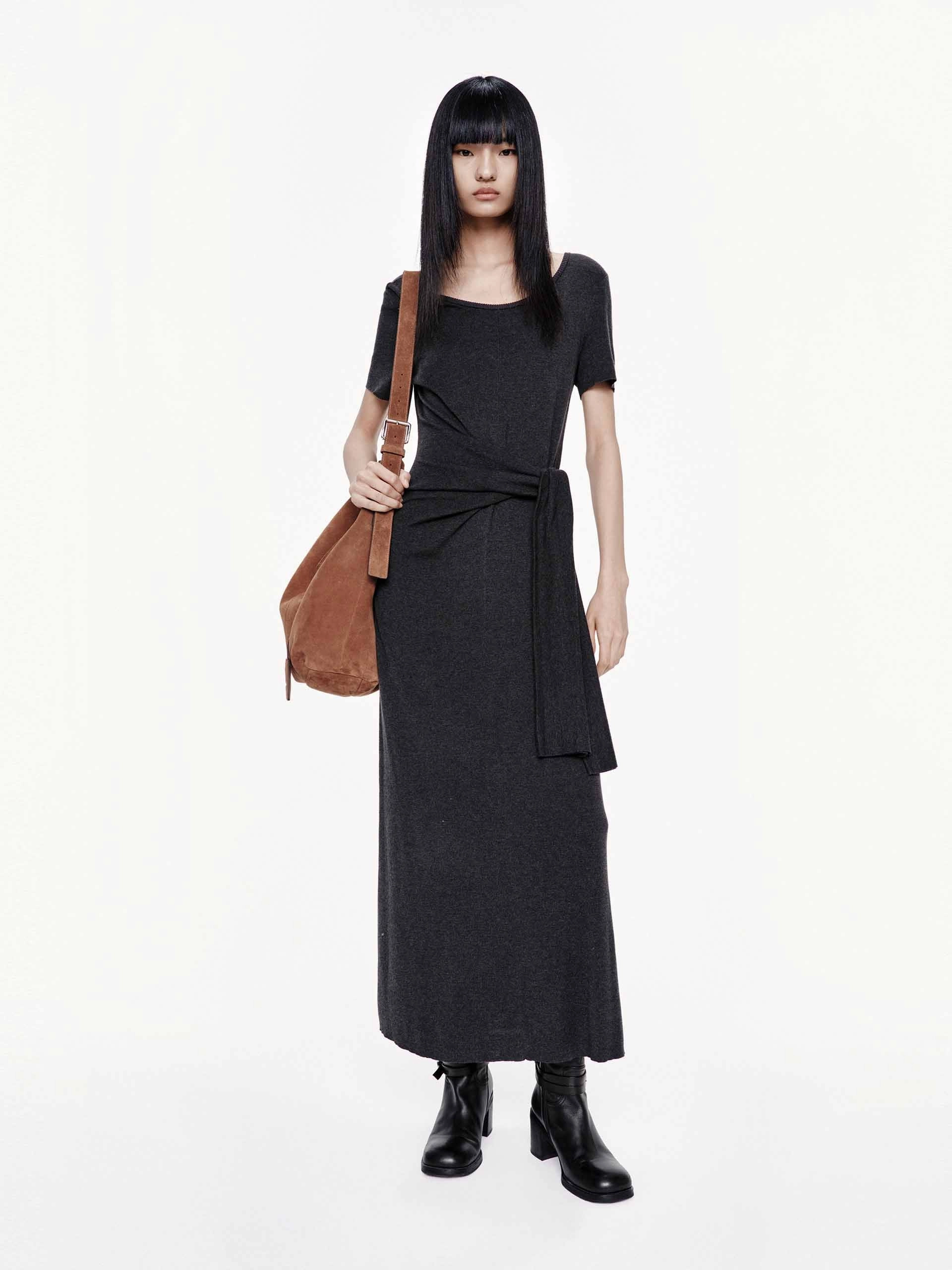 Refined Style Tie Waist T-shirt Dress