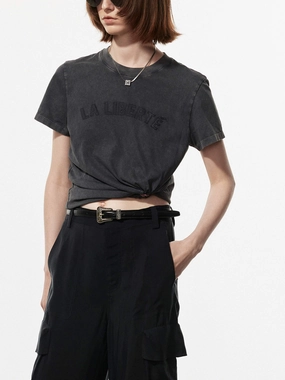 Wedding Retro Regular Letter Print T-shirt