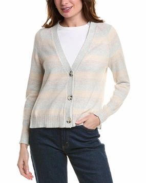 Comfy clothing Alashan Cashmere Rebecca Marled Stripe Cashmere-Blend Cardigan