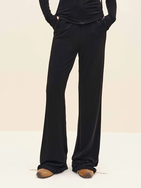 Wide Leg Drawstring Flared Trousers