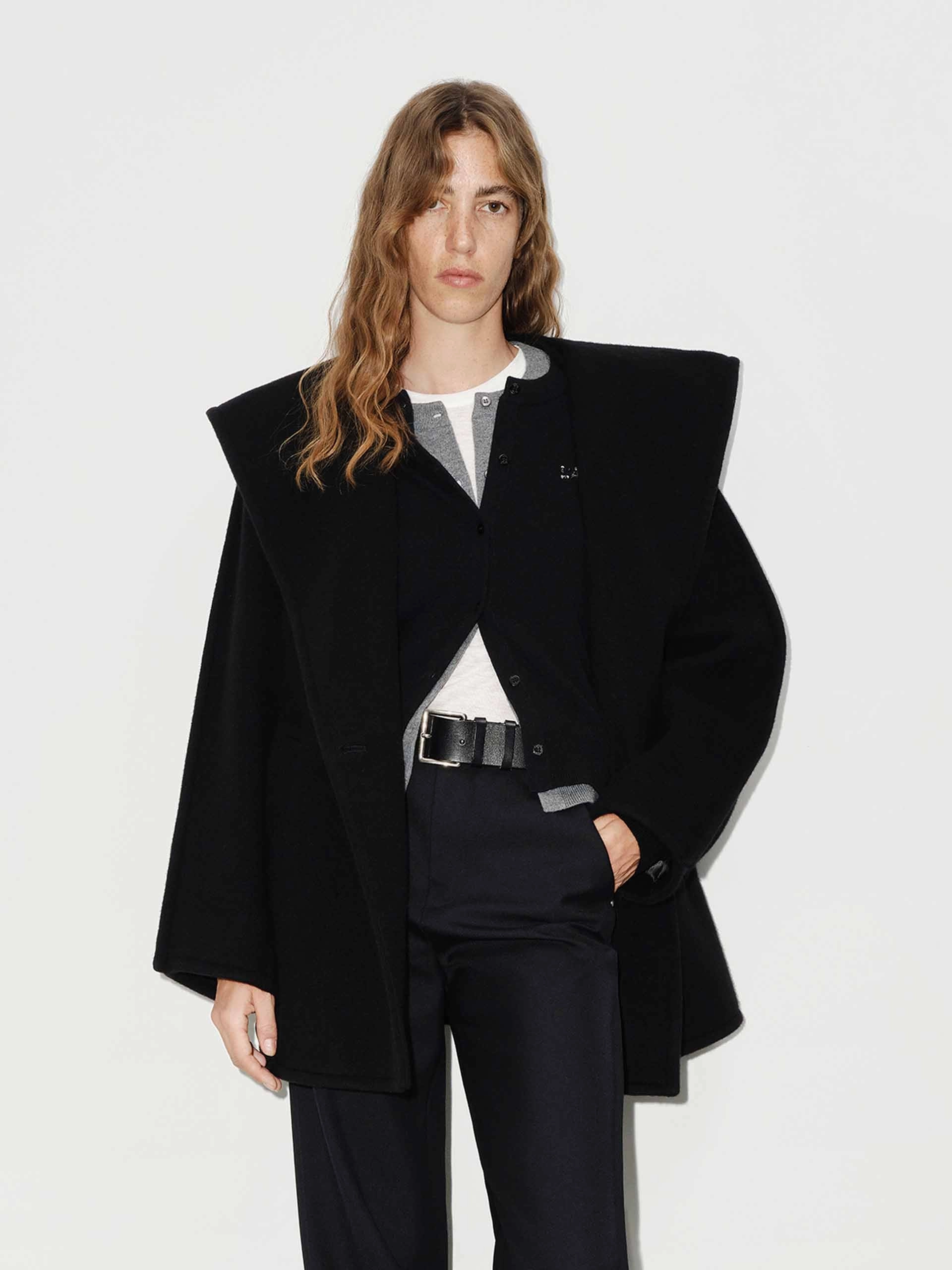 Comfy Wool Hood Coat RubberizedTrim Cold Weather Gear