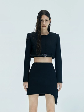 Reversible Dual Layer HeatRetentionTechnology Belted Cropped Jacket