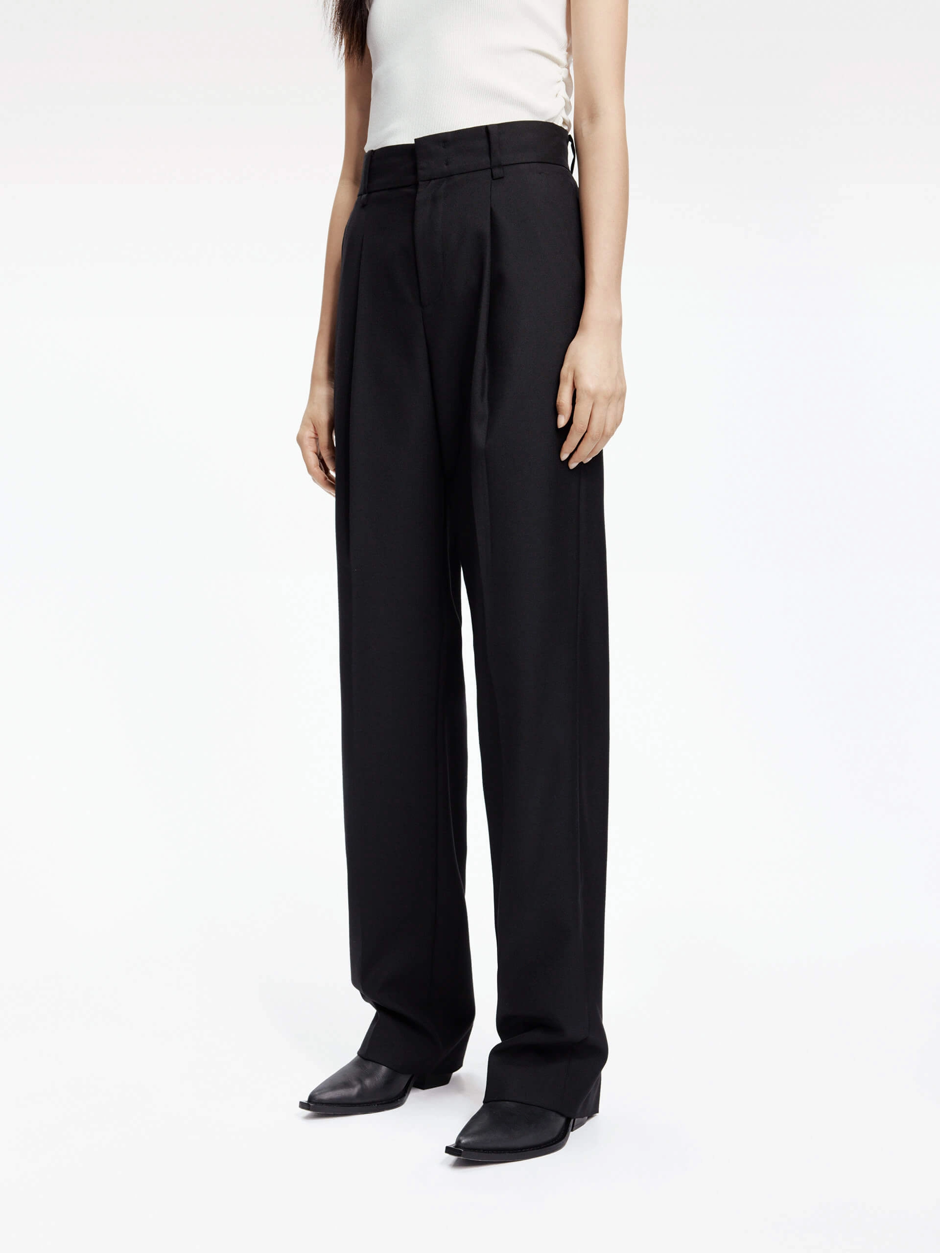 Wool Blend Tailored Pants Functional Fashion EcoFriendlyDye
