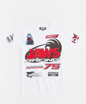Soft Brushed Lining Jaws Racing Short Sleeve Tee - Cream
