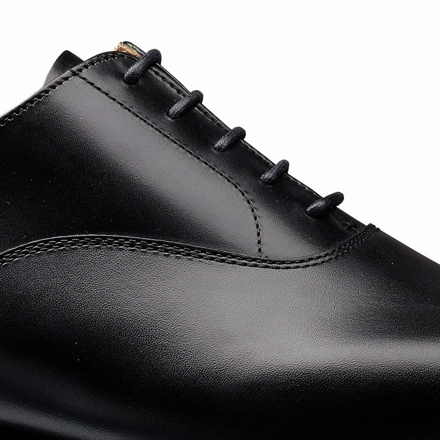 Connaught Black Calf Leather Step Style Custom Oxfords