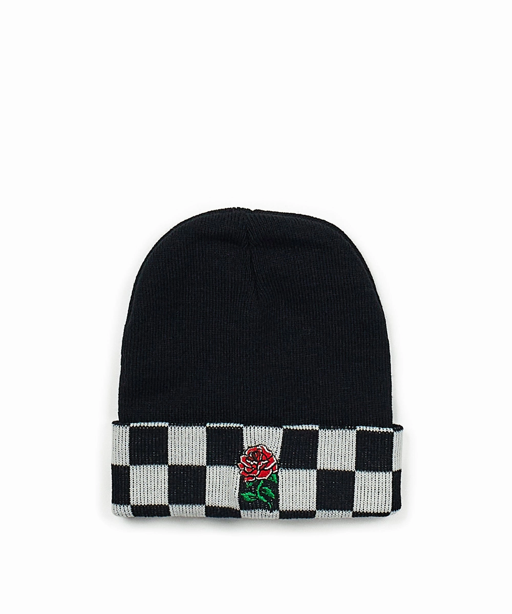 Checkerboard Beanie - Black Double Layered Hood Assembly
