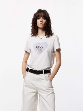Stain Resistant Cartoon Print Fitted T-shirt