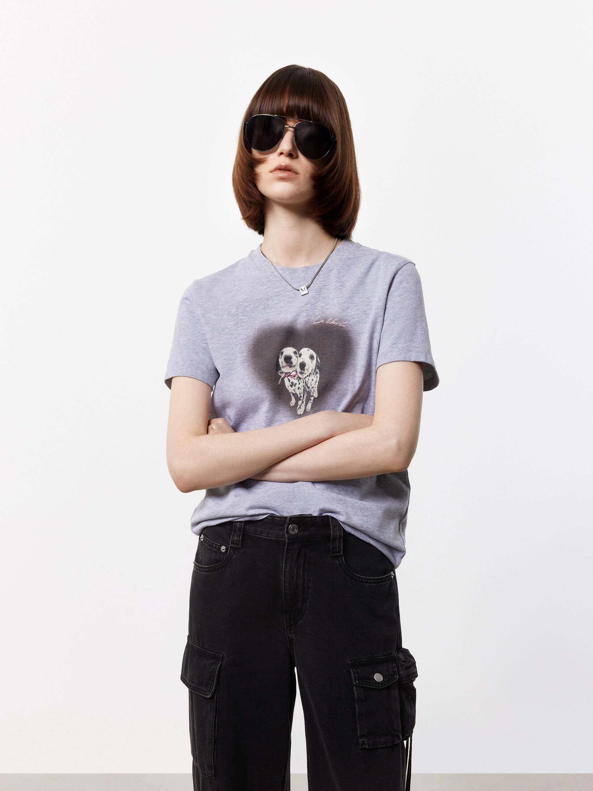Cartoon Print Fitted T-shirt Timeless Look Stylish piece