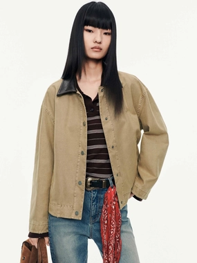 Waterproof Technology WeatherproofCoating Contrast Collar Cotton Coat