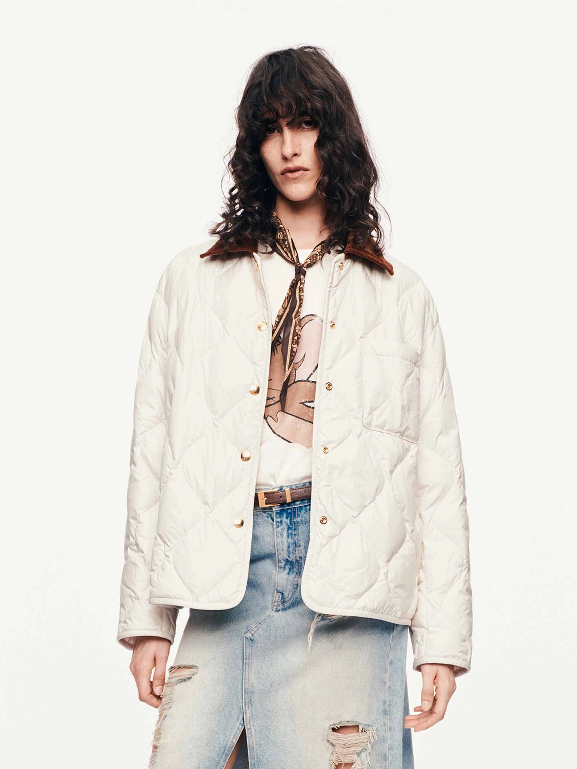 Hidden Ventilation Contrast Collar Down Jacket