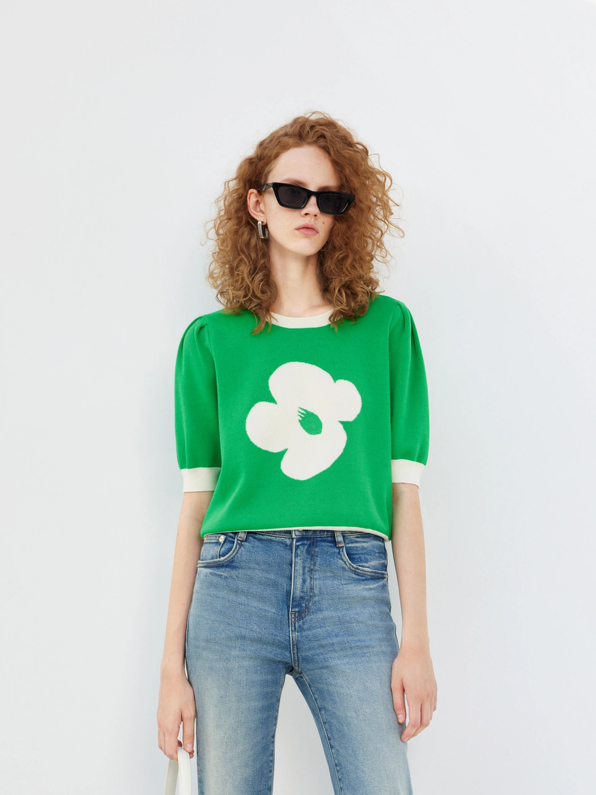 Easy Style Winter Layer Contrast Crew Neck Knit Top