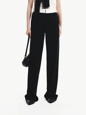 StretchWaistband Contrast Detail Tailored Pants
